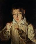 A Child Blowing on an Ember, early 1570s (oil on canvas)