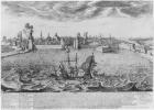 View of La Rochelle (engraving) (b/w photo)