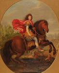 Equestrian portrait of Louis XIV (oil on canvas)