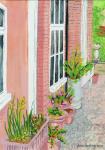 View from the Cottage Kitchen Window with Plants, 2010, gouache