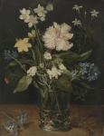 Still Life with Flowers in a Glass, 1630 (oil on copper)