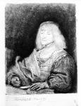 Portrait of a man at a desk, 1641 (etching)