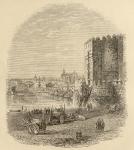 Roman bridge and Calahorra Tower, Cordoba, illustration from 'Spanish Pictures' by the Rev. Samuel Manning (engraving)
