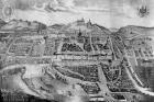 View of the chateau and town of Joinville, from a painting of 1639 (litho) (b/w photo)