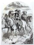William III (1650-1702) Wounded at the Battle of the Boyne, 1st July 1690 (engraving) (b/w photo)