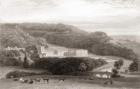 19th century view of Chatsworth House, Derbyshire, England. From Churton's Portrait and Lanscape Gallery, published 1836.