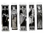 Effigies of Henry II (1133-89) Eleanor of Aquitaine (c.1122-1204) Richard Coeur de Lion (1157-99) and Isabel d'Angoulesme (litho) (b/w photo)