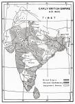 Map showing areas controlled by British in India and Ceylon, 1805. From Hutchinson's History of the Nations, published 1915.