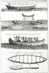 Canoe of the Iroquois, from 'Dialogues de M. le baron de Lahontan et d'un sauvage dans l'Amerique', published in Amsterdam in 1704 (engraving) (b/w photo)