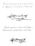Two Examples of the Signature of Ferdinand Magellan (c.1480-1521), from 1510 and 1518 (b/w photo)