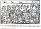 The Seven Saints of Brittany, from 'Chroniques de Bretagne'by Alain Bouchard, 1514, illustration from 'Science and Literature in the Middle Ages and Renaissance', written and engraved by Paul Lacroix, 1878 (engraving) (b/w photo)