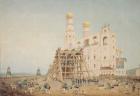 Raising of the Tsar-bell in the Moscow Kremlin in 1836, 1839 (w/c on paper)