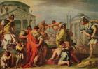 Marcus Furius Camillus (d.c.365 BC) and Brennus (fl.c.389 BC) (oil on canvas)