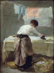 Woman Ironing (oil on canvas)