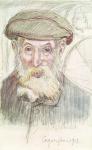 Portrait of Pierre Auguste Renoir (1841-1919) at Cagnes, 1913 (pencil & w/c on paper)