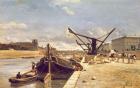 View of the Pont Royal, Paris (oil on canvas)