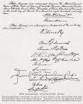 Part of The Attestation Deed of the royal marriage in 1863 between Albert Edward, Prince of Wales, future King Edward VII, and Alexandra of Denmark. From Edward VII His Life and Times, published 1910.