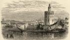 The Golden Tower, Seville, Spain, from 'Spanish Pictures' by Reverend Samuel Manning, published in 1870 (engraving)