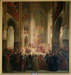 Estates General of Paris Meeting in Notre-Dame after the Death of Charles IV (1295-1328), 1st February 1328, 1841 (oil on canvas)