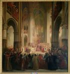 Estates General of Paris Meeting in Notre-Dame after the Death of Charles IV (1295-1328), 1st February 1328, 1841 (oil on canvas)