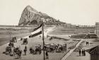 Gibraltar from the Spanish line, from 'Views of Gibraltar', published by Freyone, c.1890 (litho)