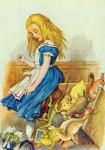 Alice Upsets the Jury-Box, illustration from 'Alice in Wonderland' by Lewis Carroll (1832-9) (colour litho)