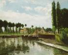 The Lock at Pontoise, 1869-70 (oil on canvas)