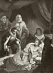 Queen Elizabeth I on her death bed, from 'The National and Domestic History of England' by William Hickman Smith Aubrey (1858-1916) published London, c.1890 (litho)