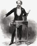 Charles Dickens giving a reading, from 'The Illustrated London News', 1870s (litho)