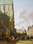 The Grote Markt, Haarlem, looking west (oil on panel)