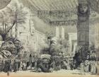 Stage Design for the final act of the opera 'Aida' by Verdi (engraving)