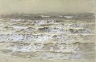 Study of Waves (grey & brown wash, gouache and graphite on paper)