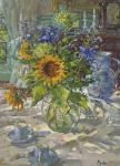 Sunflowers (oil on canvas)