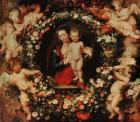 Virgin with a Garland of Flowers, c.1618-20 (oil on panel)