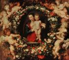 Virgin with a Garland of Flowers, c.1618-20 (oil on panel)