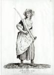 Female Sans-Culotte, 1792 (engraving) (b/w photo) (see 187819 for colour)