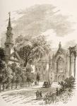 St Mark's Church in-the-Bowery, New York, c.1880 (litho)