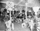 Queen Liliuokalani's coffin in the throne room at Iolani Palace, Honolulu, 1917 (b/w photo)
