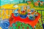 Tuscan Terrace (oil on board)