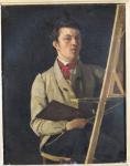 Self Portrait, Sitting next to an Easel, 1825 (oil on canvas)