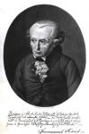 Portrait of Emmanuel Kant (1724-1804) (engraving) (b/w photo)