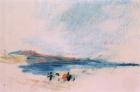 A Bay, with Blue Water and Figures in the foreground (watercolour)