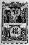 Martyrdom and burning, from 'The New and Complete Book of Martyrs', by Paul Wright (engraving) (b/w photo)