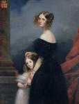 Portrait of Anne-Louise Alix de Montmorency, with her daughter, c.1840 (oil on canvas)