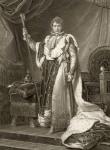 Napoleon I, Emperor of France, in his Coronation Robes, engraved by Auguste Desnoyers (1779-1857) (litho)