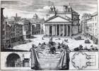 Piazza della Rotonda with a view of the Pantheon (engraving) (b/w photo)
