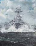 HMS Hood heads for Bismarck 23rd May 1941, 2014, (Oil on Canvas)