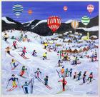 Ballooning over the piste, 1995 (w/c)