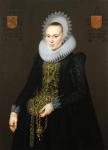 Portrait of Justina van Teylingen, 1616 (oil on panel) (see 307901 for pair)
