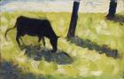 Black Cow in a Meadow, 1881 (oil on panel)